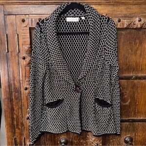 Charlie & Robin Anthropologie Textured Knit Blazer Cardigan Jacket Size L